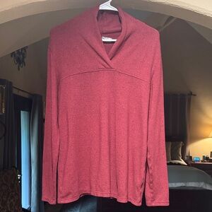 Women's Red Cowl Neck Sweater